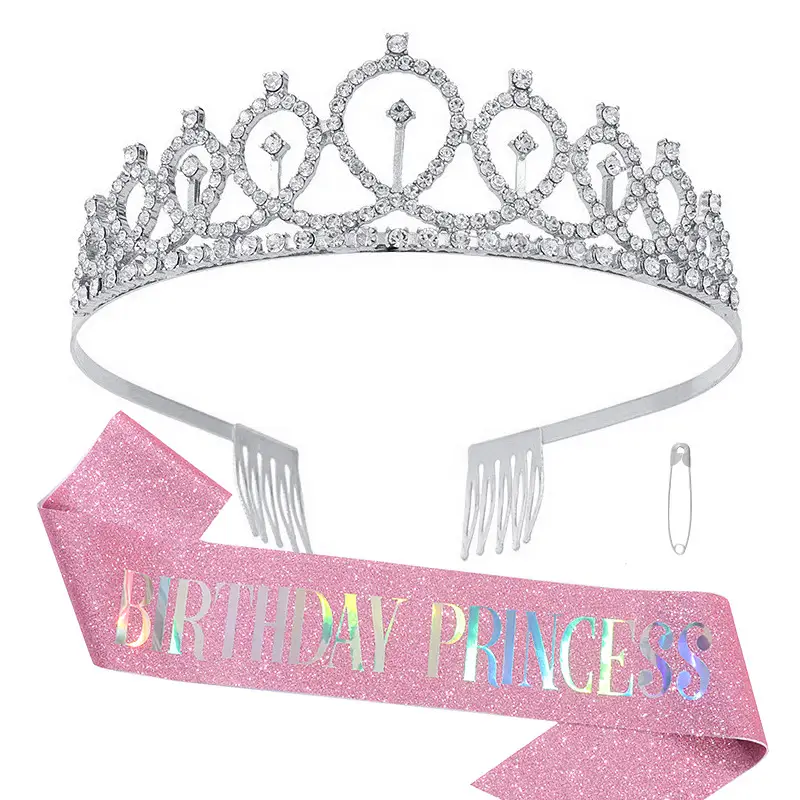Crystal Crown Party Belt for Girls Birthday Queen - Image 13