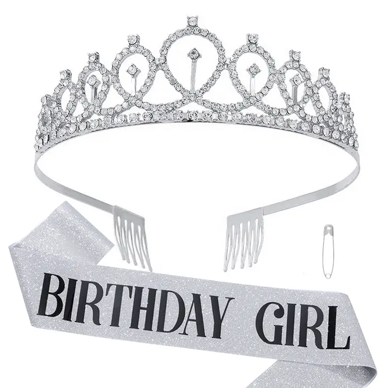 Crystal Crown Party Belt for Girls Birthday Queen - Image 4