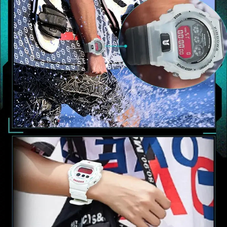 Waterproof LED Digital Watch for Men Women Students Exam