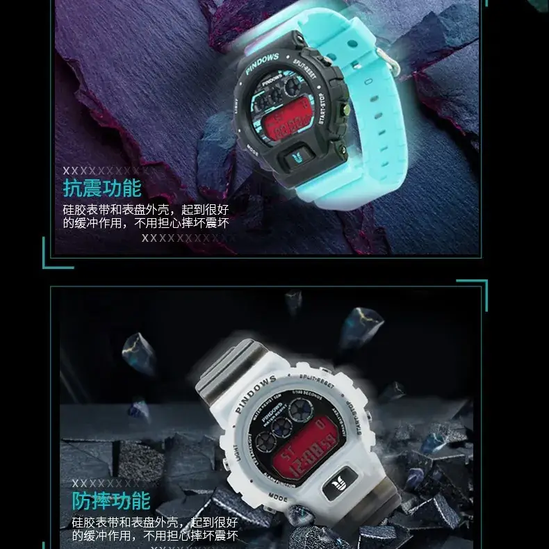 Waterproof LED Digital Watch for Men Women Students Exam