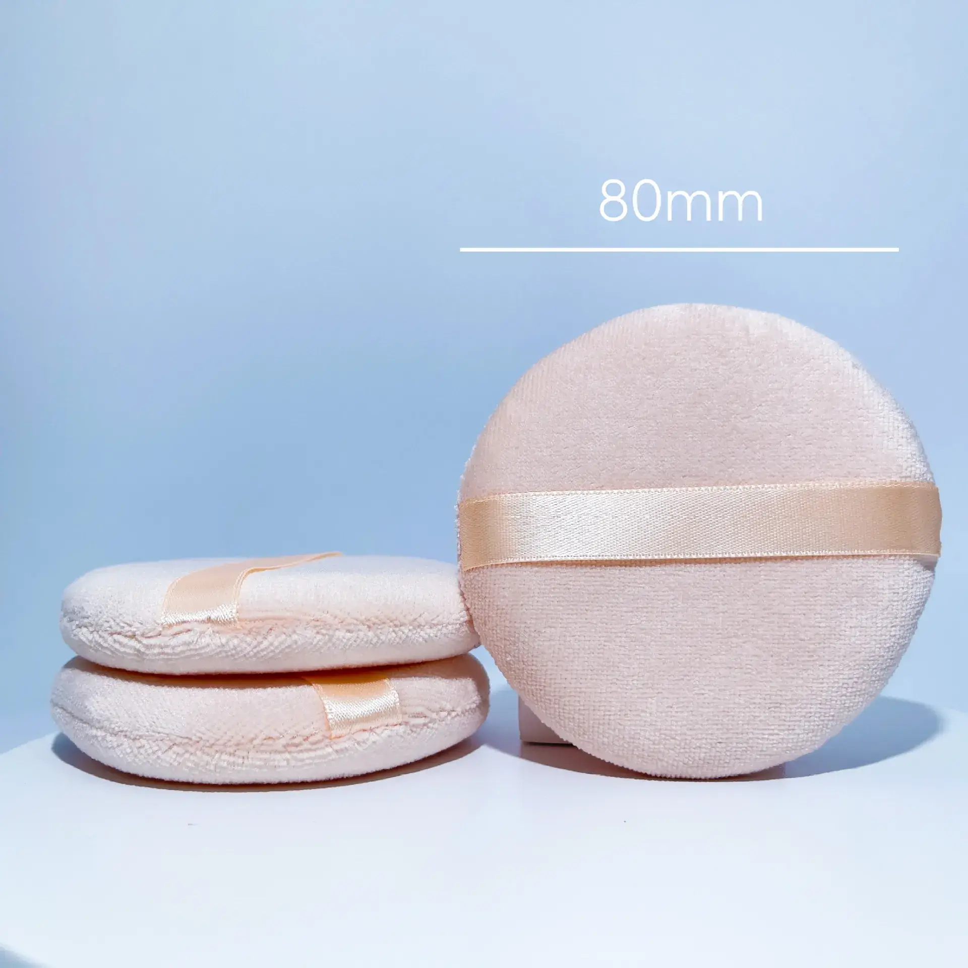 Ribbon Powder Puff Makeup Brush Round