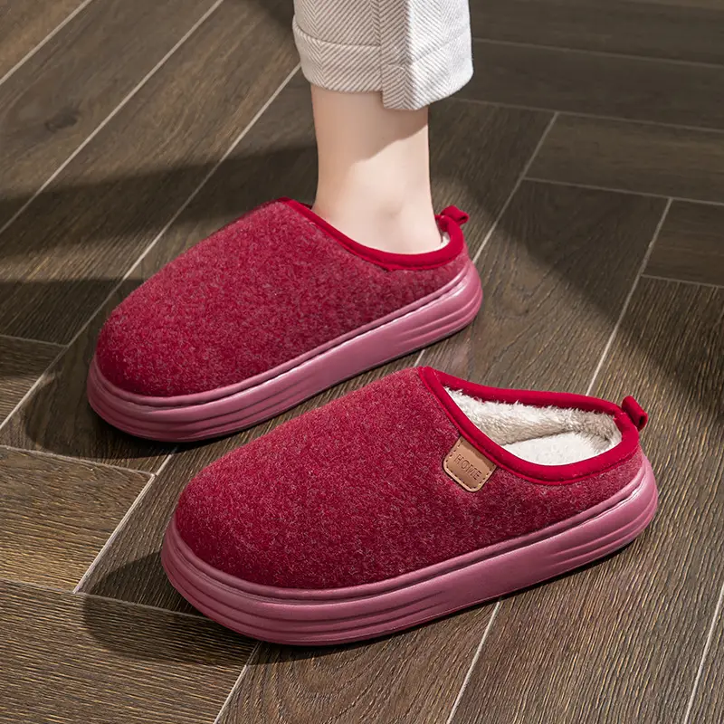 Warm and Comfortable Cotton Slippers for Women, Autumn and Winter 2026 New Model, Couple's Indoor Home Non-Slip Warm Slippers for Men, Winter - Image 9