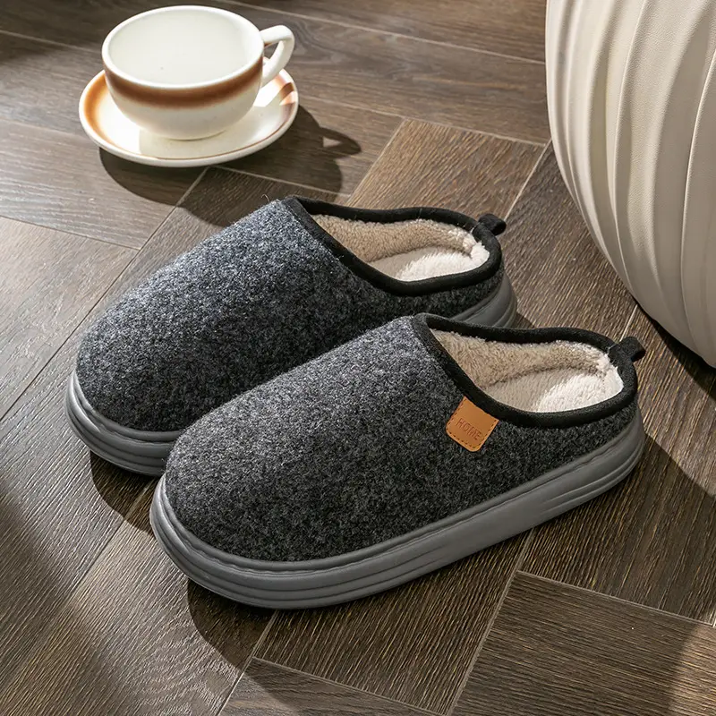 Warm and Comfortable Cotton Slippers for Women, Autumn and Winter 2026 New Model, Couple's Indoor Home Non-Slip Warm Slippers for Men, Winter - Image 6