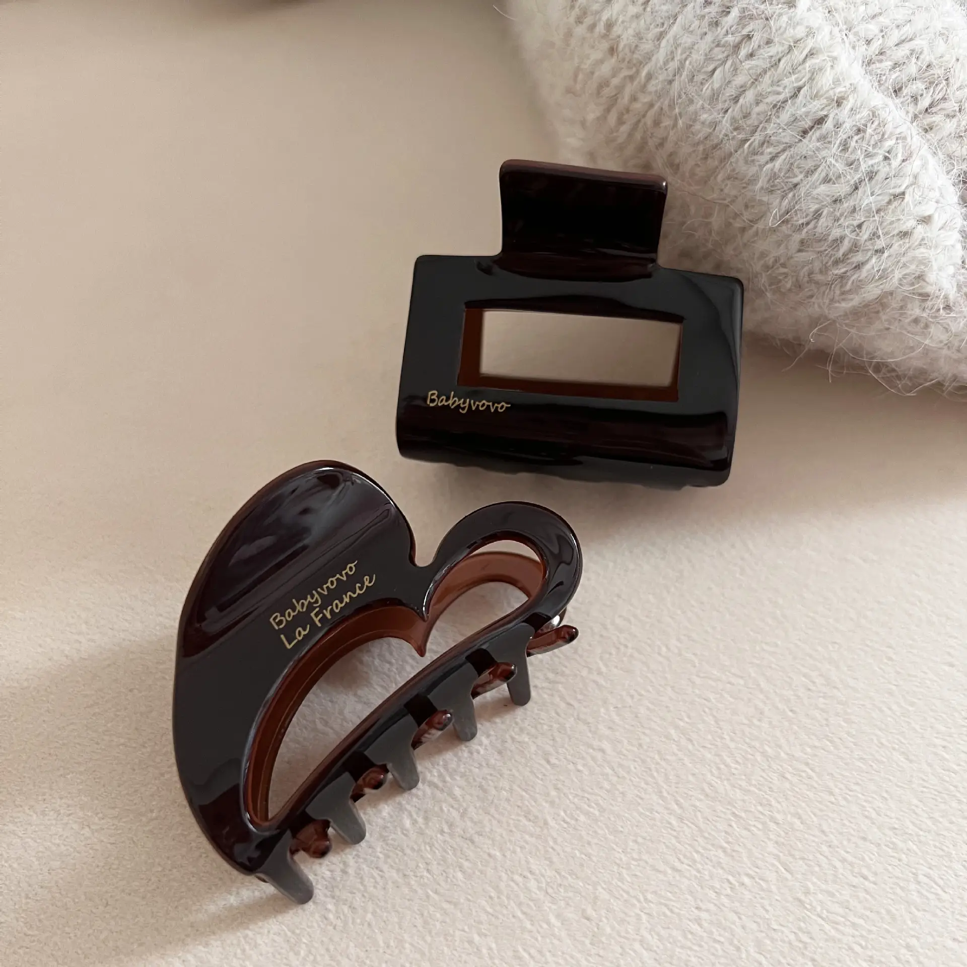Vintage Chocolate Acetate Hair Clip Medium Hairpin