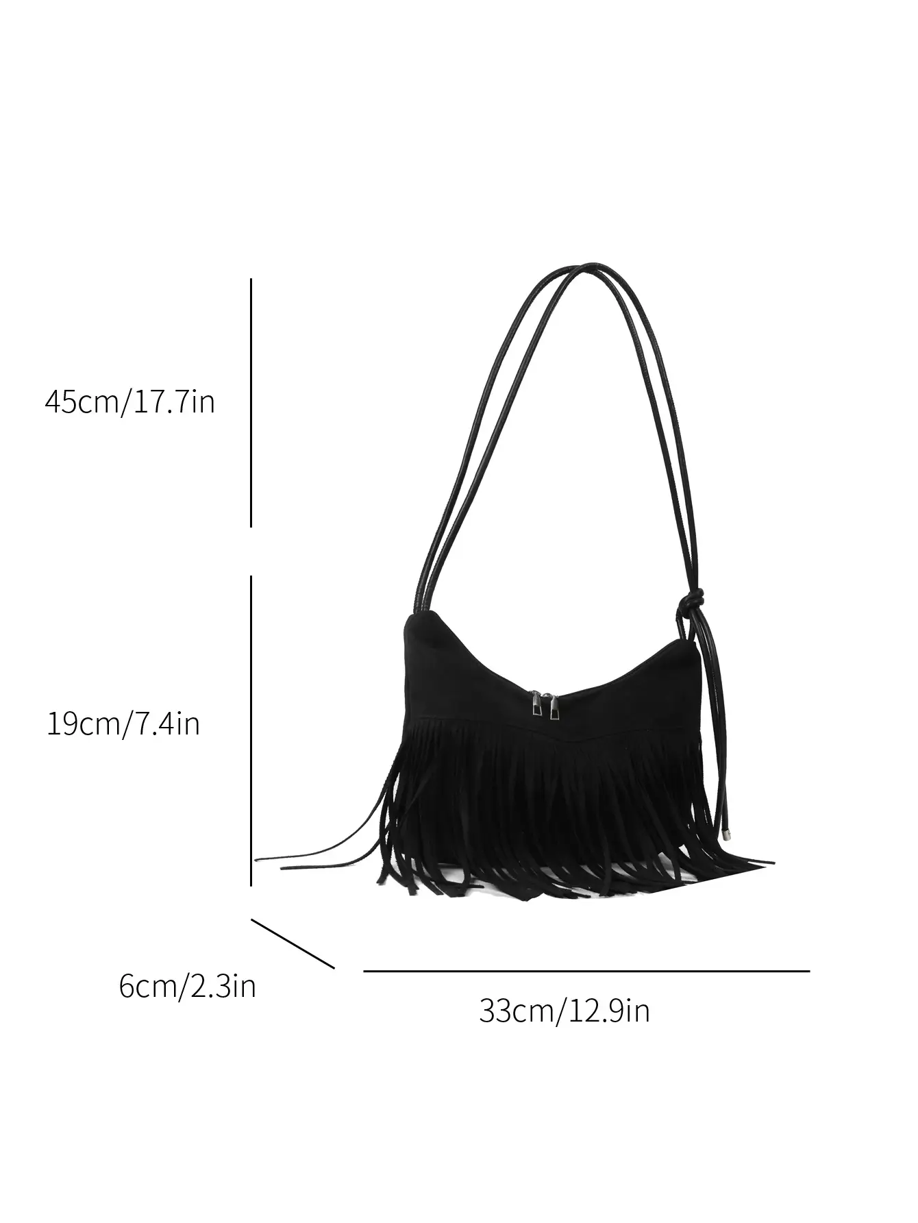 Tassel Crossbody Bag Women Winter Shoulder Bag Brown White - Image 10