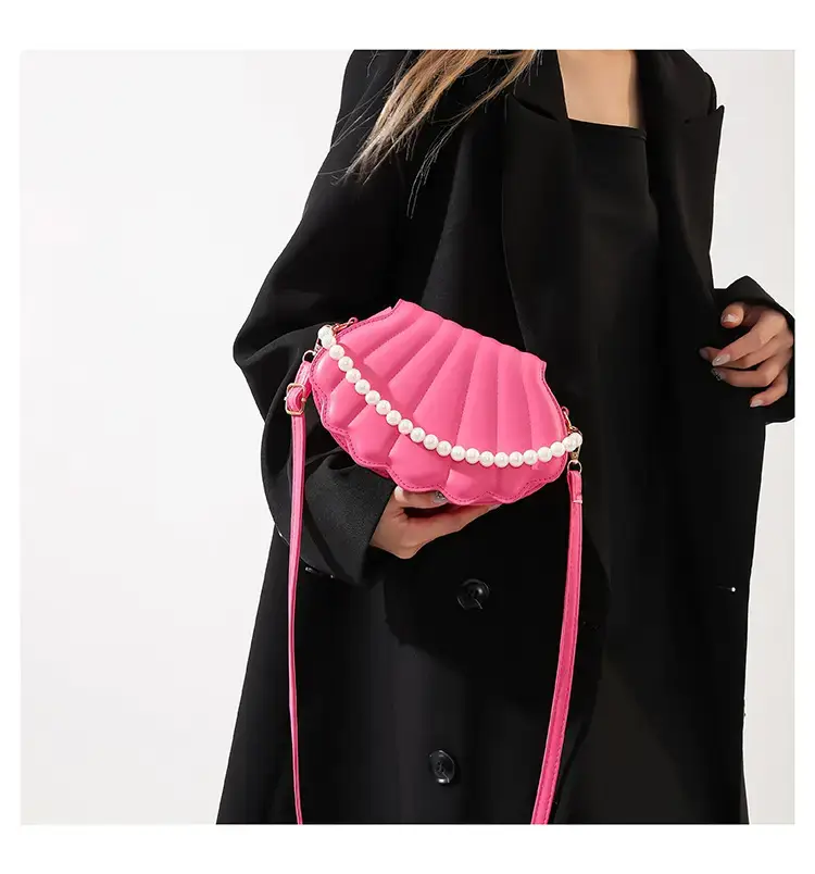 Women's Pink Pearl Shell Shoulder Bag 2024 — feature 9