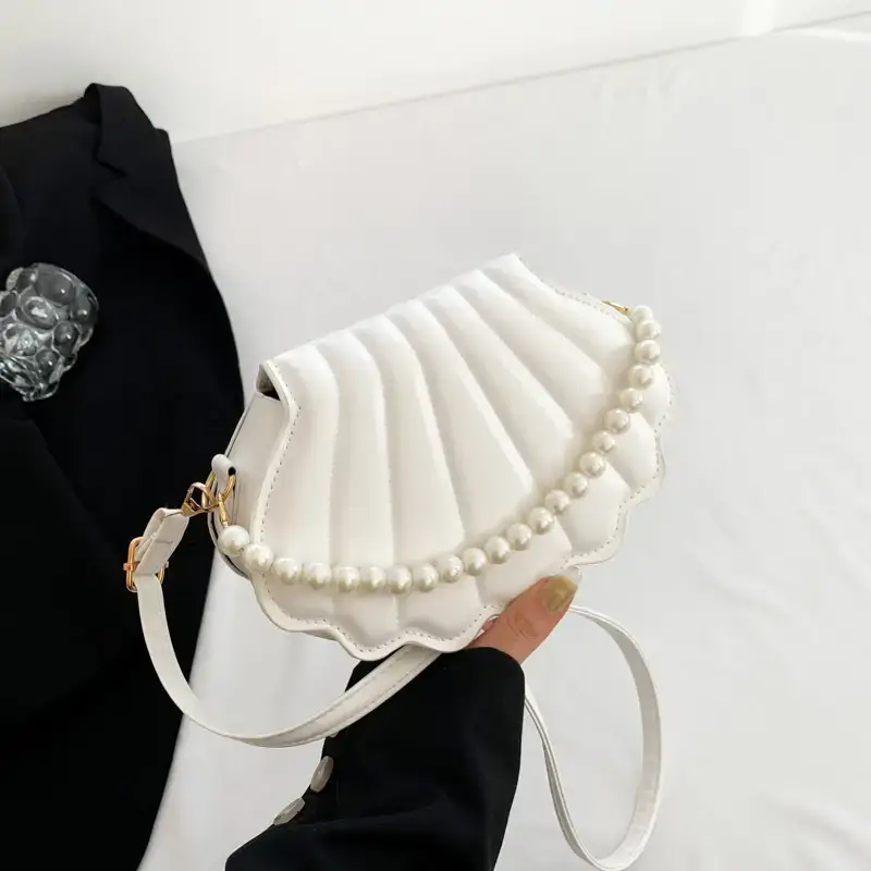 Women's Pink Pearl Shell Shoulder Bag 2024