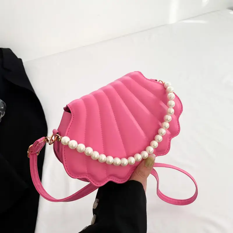 Women's Pink Pearl Shell Shoulder Bag 2024