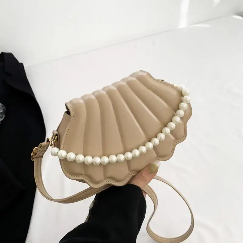 Women's Pink Pearl Shell Shoulder Bag 2024