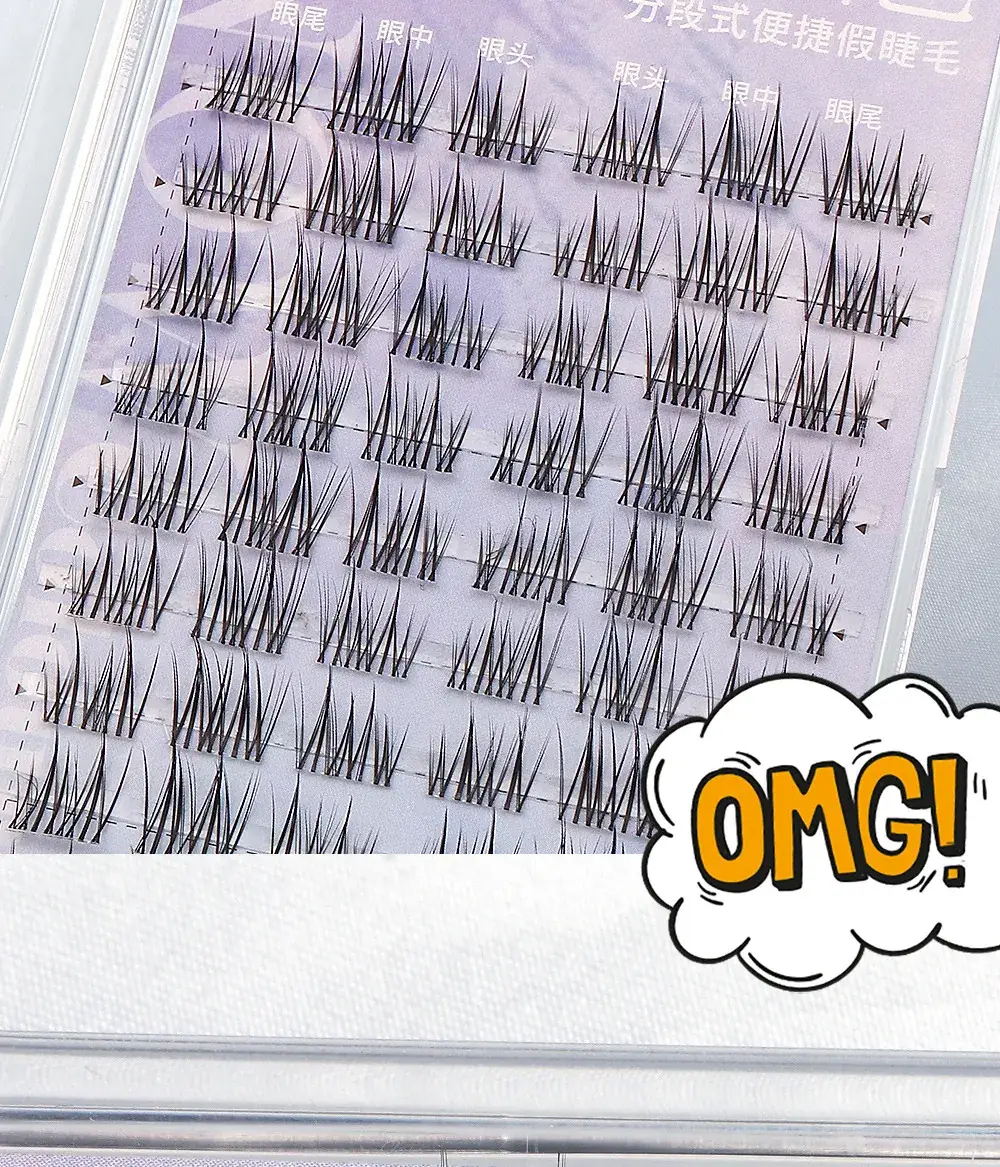Double Pointed Sunflower False Eyelashes Cat Elf Natural Artificial Thick Single Cluster Lazy Series Little Devil Eyelashes — feature 6