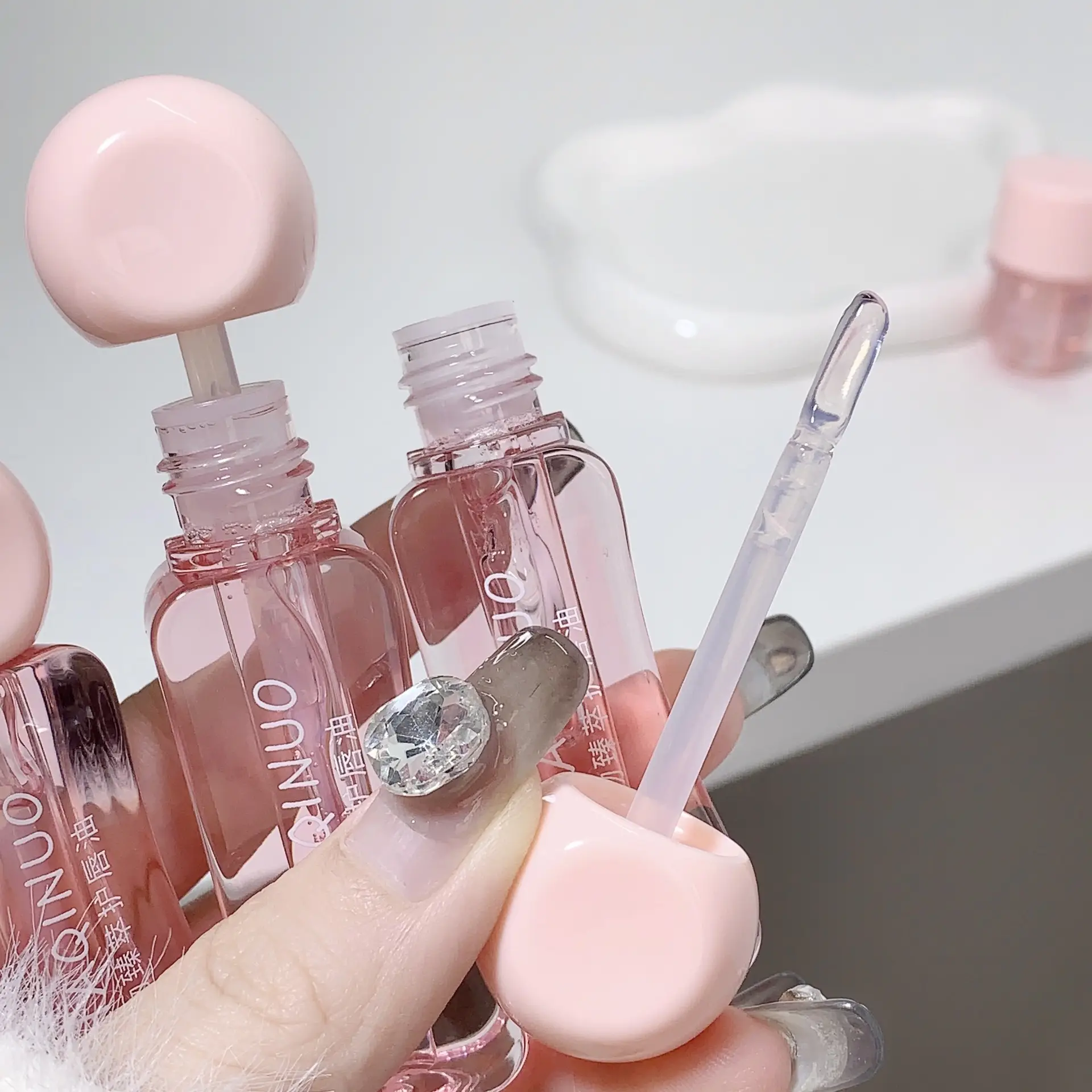 SHAQINUO Plant Extract Lip Oil Mask Set Pink - Image 4