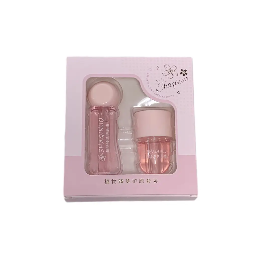 SHAQINUO Plant Extract Lip Oil Mask Set Pink - Image 6