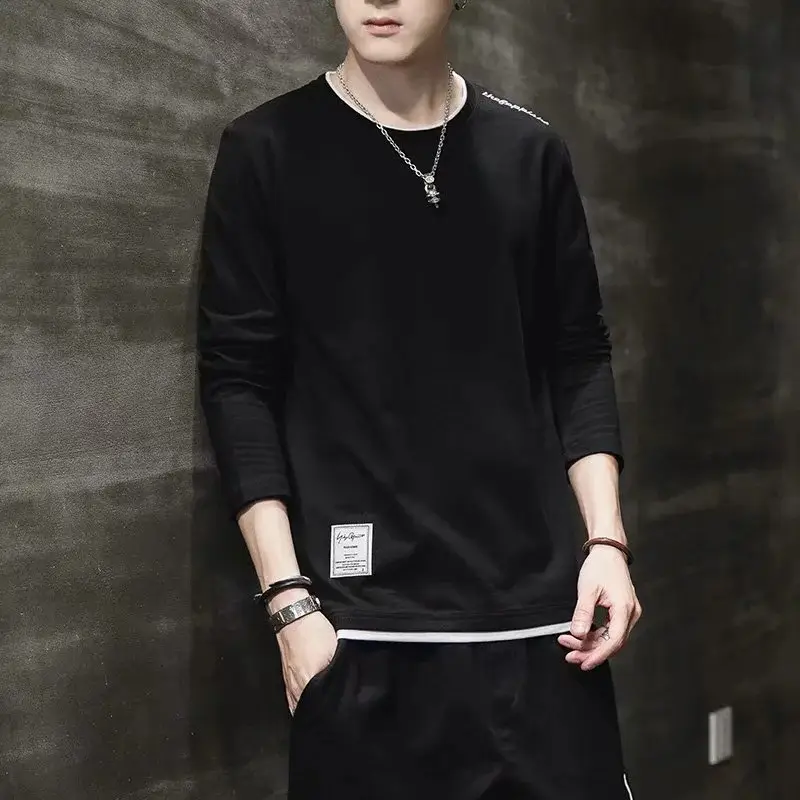 Men's 2024 Grey Long Sleeve T-Shirt Round Neck - Image 11