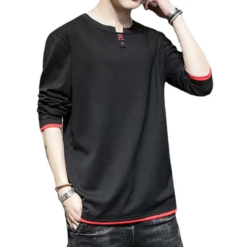 Men's 2024 Grey Long Sleeve T-Shirt Round Neck - Image 14
