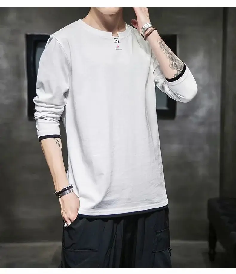 Men's 2024 Grey Long Sleeve T-Shirt Round Neck — feature 11