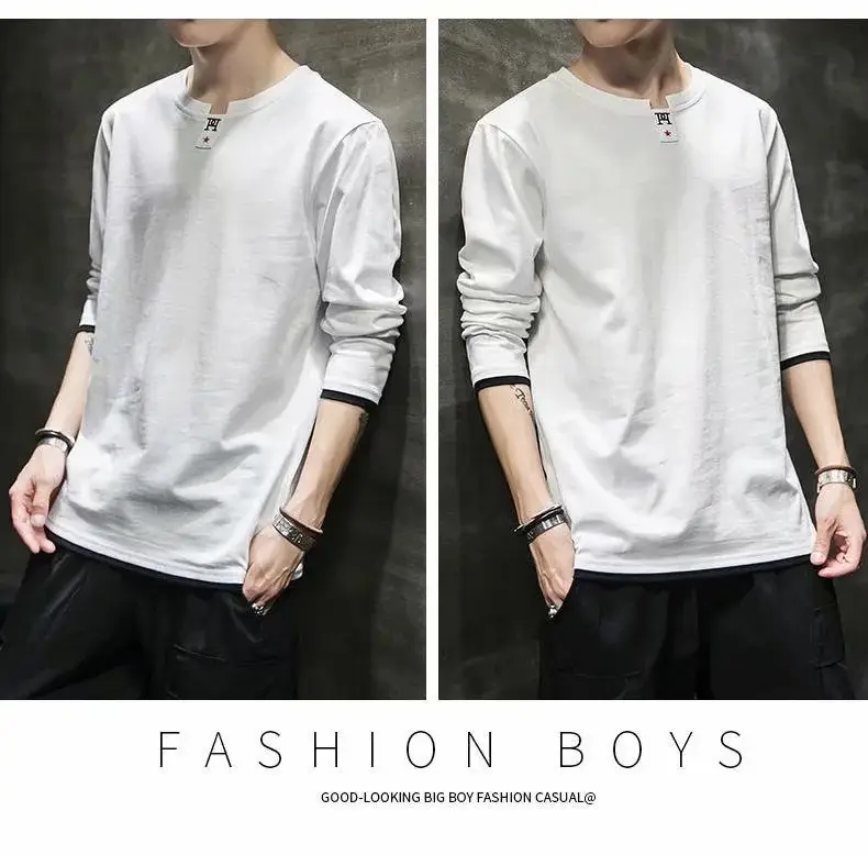 Men's 2024 Grey Long Sleeve T-Shirt Round Neck — feature 14