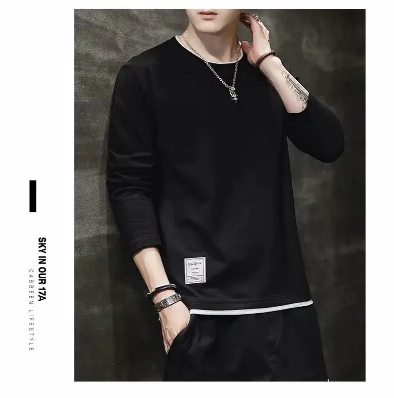 Men's 2024 Grey Long Sleeve T-Shirt Round Neck — feature 3