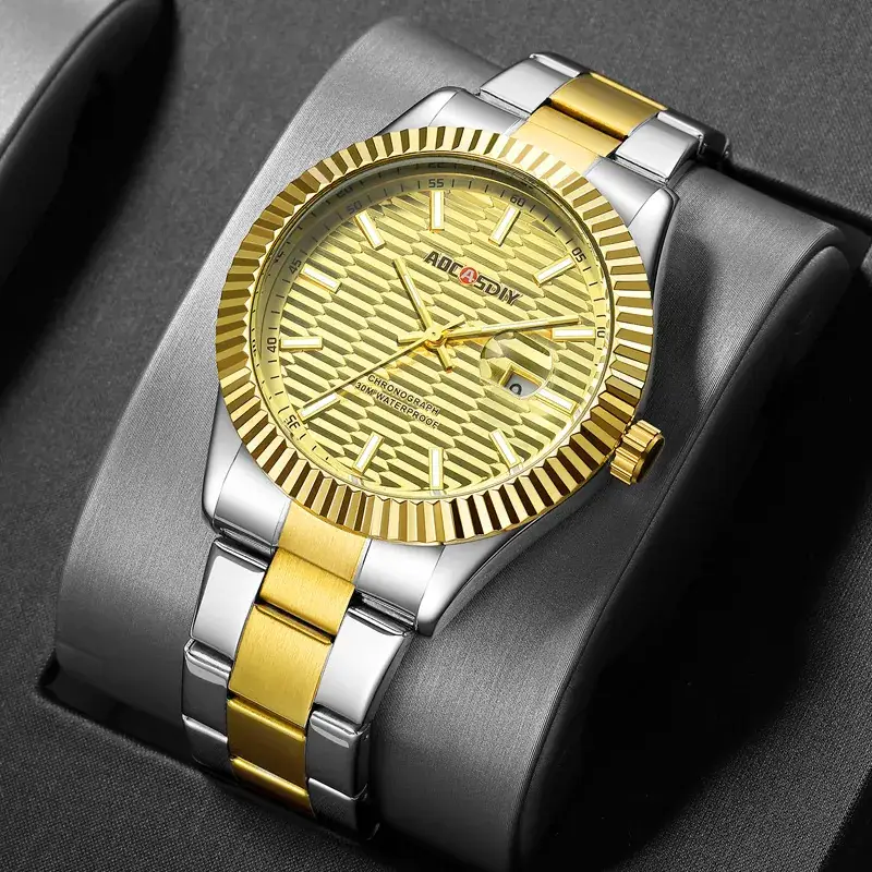 Men's Classic Steel Belt Watch with Blue Dial & Quartz Movement - Image 6