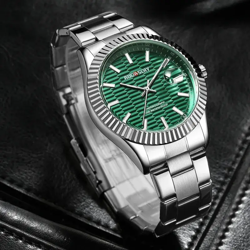 Men's Classic Steel Belt Watch with Blue Dial & Quartz Movement - Image 7