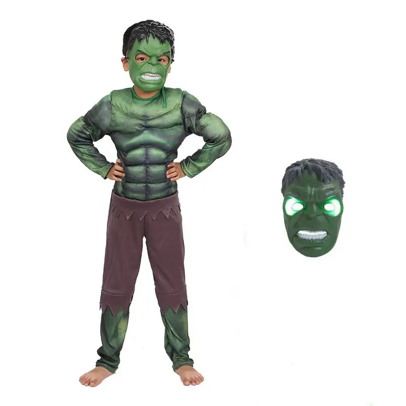 Halloween Cosplay Costume Avengers Iron Man Captain America Hulk Children's Muscle Luminous Gear