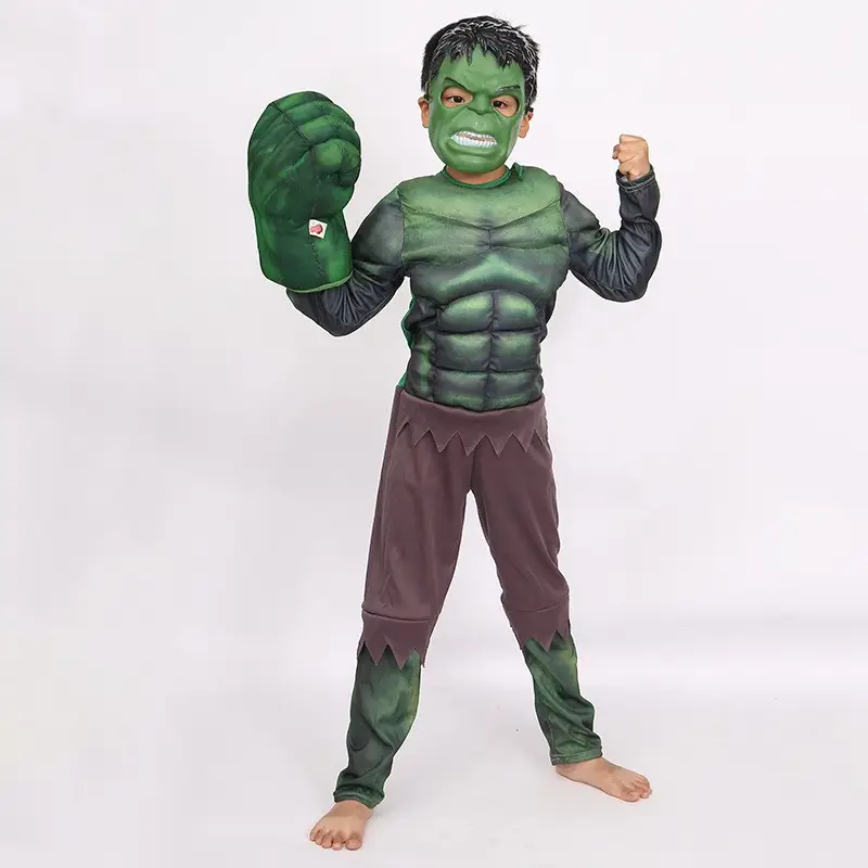 Halloween Cosplay Costume Avengers Iron Man Captain America Hulk Children's Muscle Luminous Gear
