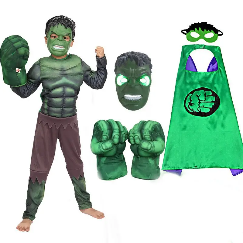 Halloween Cosplay Costume Avengers Iron Man Captain America Hulk Children's Muscle Luminous Gear — feature 2