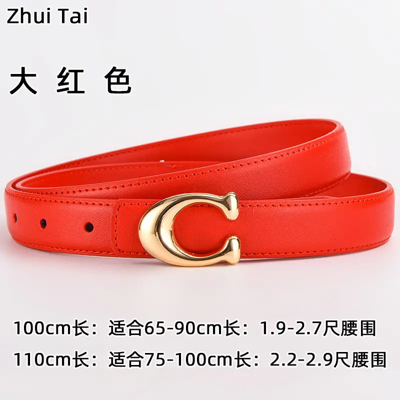 New Women's Leather Belt with Gold Buckle - Image 15