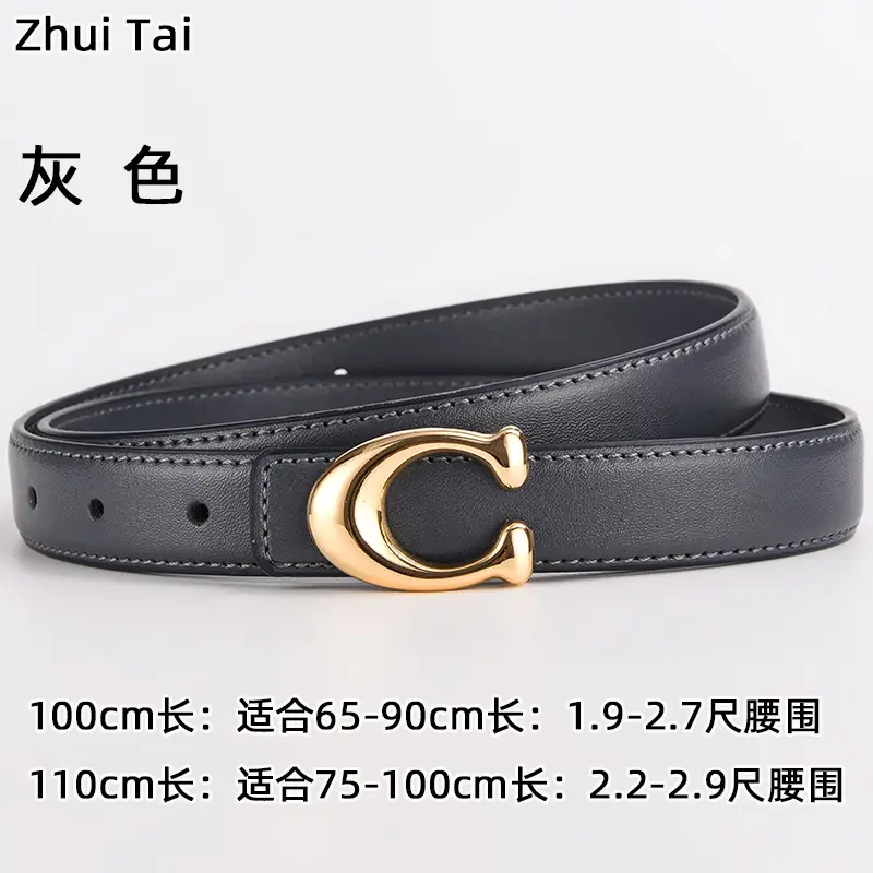 New Women's Leather Belt with Gold Buckle - Image 7