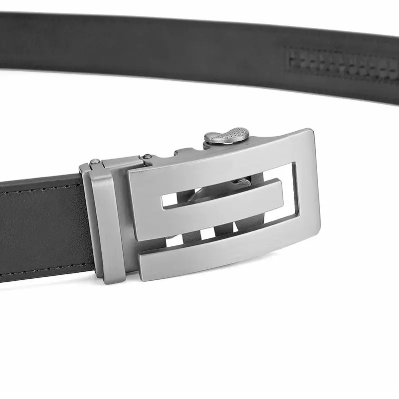 Men's Black Belt Automatic Buckle Genuine Cowhide