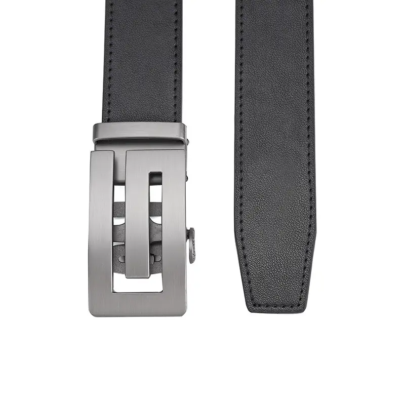 Men's Black Belt Automatic Buckle Genuine Cowhide