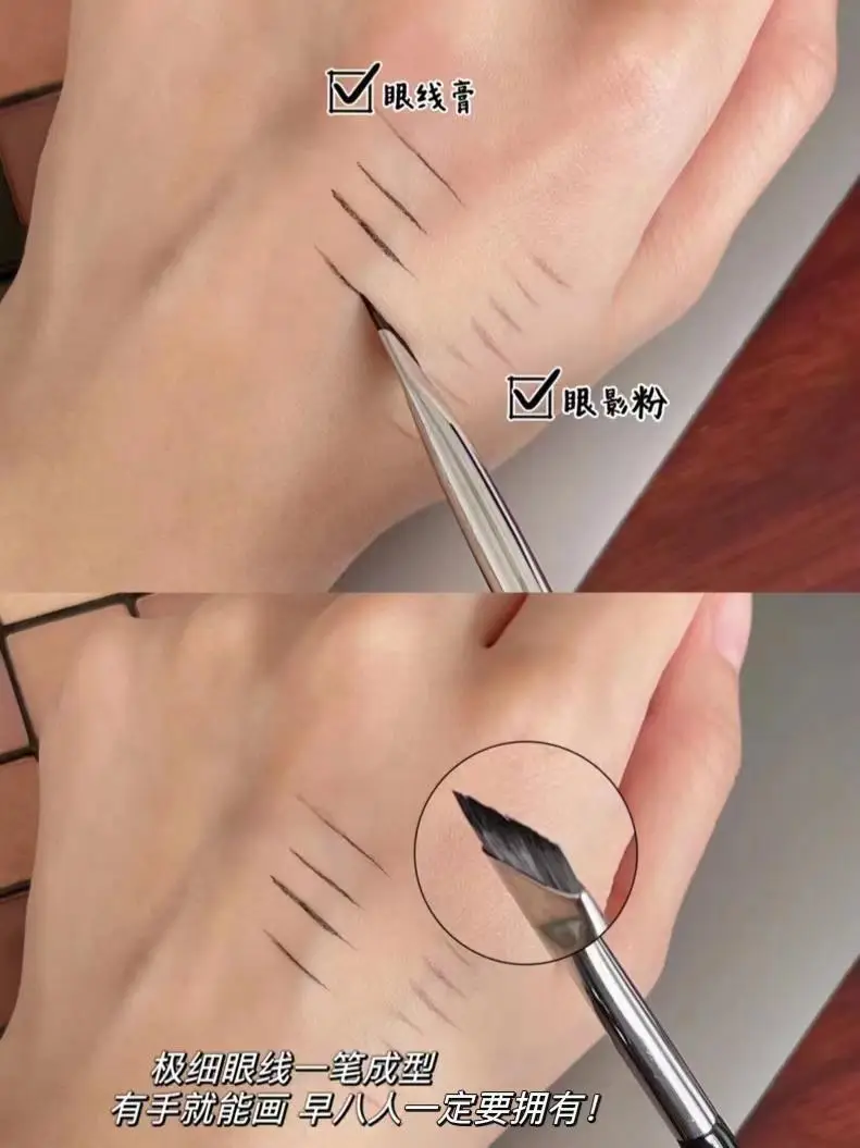 Wholesale Oblique Angle Eyeliner Brush Flat Sickle Blade — feature 5