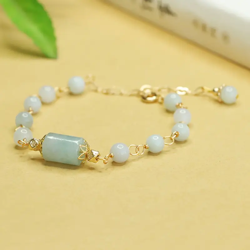 Jade Bracelet with Gold Plated Design — feature 5
