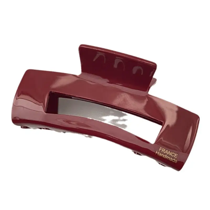 Red Acetate Hair Clips Set for Women