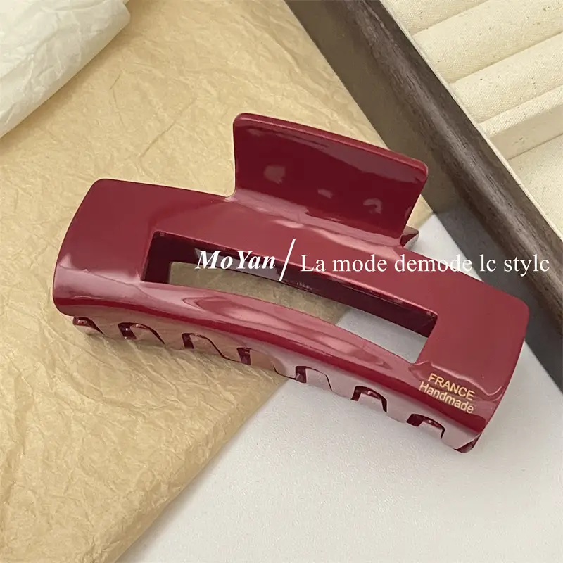 Red Acetate Hair Clips Set for Women — feature 4