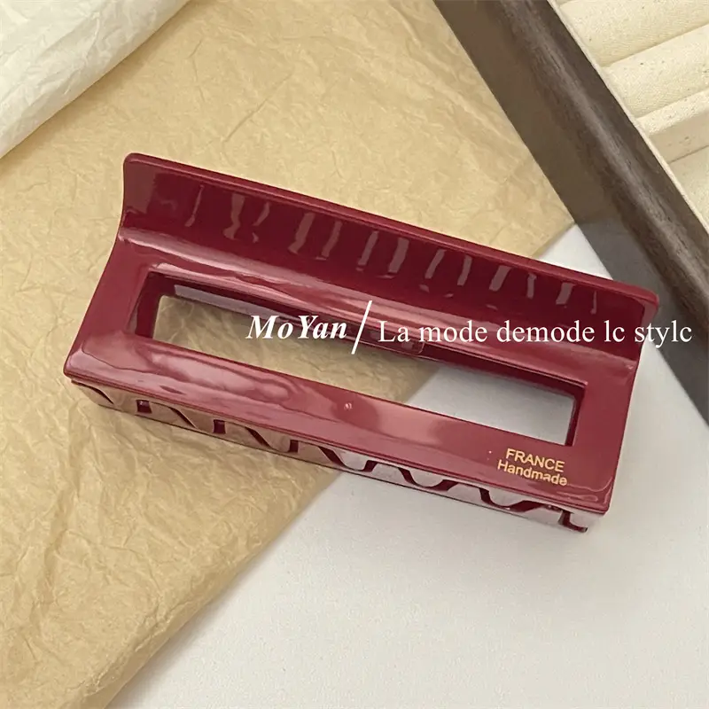 Red Acetate Hair Clips Set for Women — feature 5