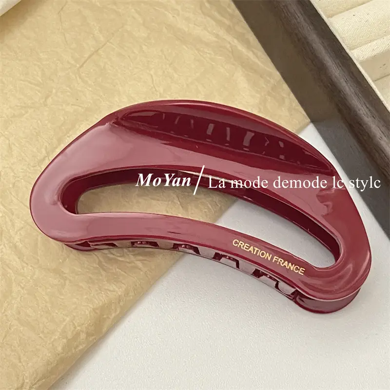 Red Acetate Hair Clips Set for Women — feature 9