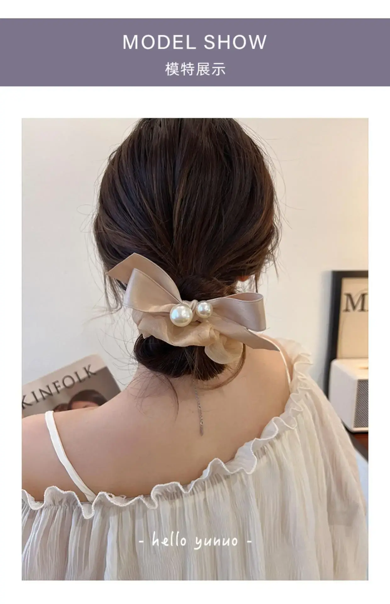 Pearl Bow Hair Band for Women's Hair Ties — feature 1