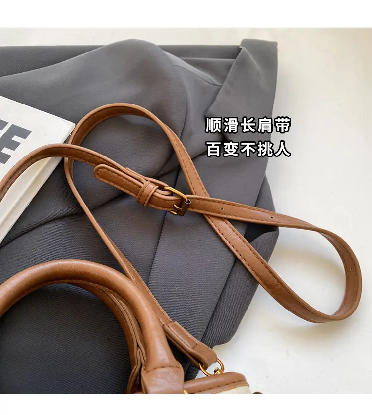 Women's White Leather Bucket Bag with Strap — feature 3