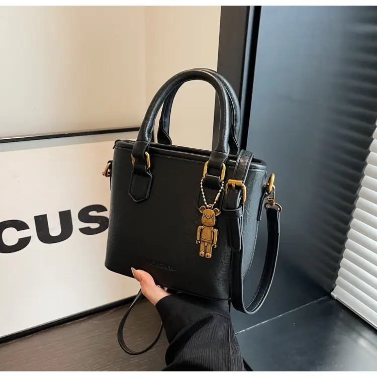 Women's White Leather Bucket Bag with Strap — feature 48