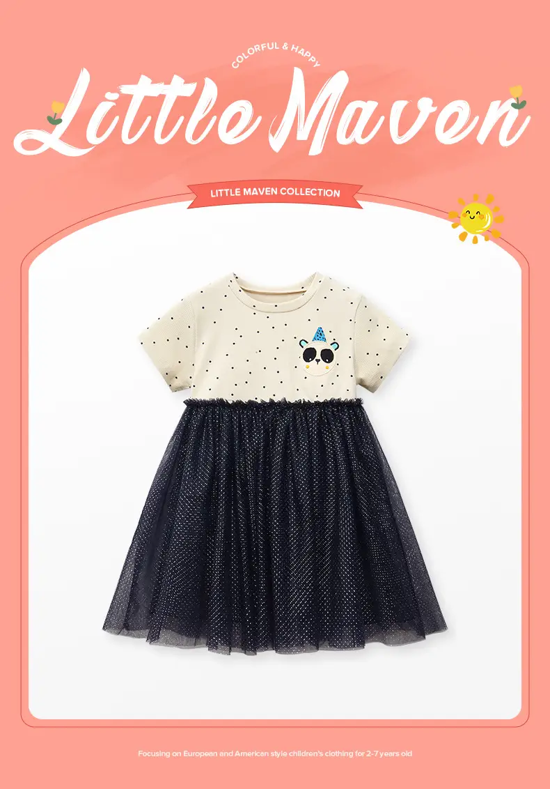 Little Mavens Cartoon Princess Dress Black Tulle Summer — feature 2