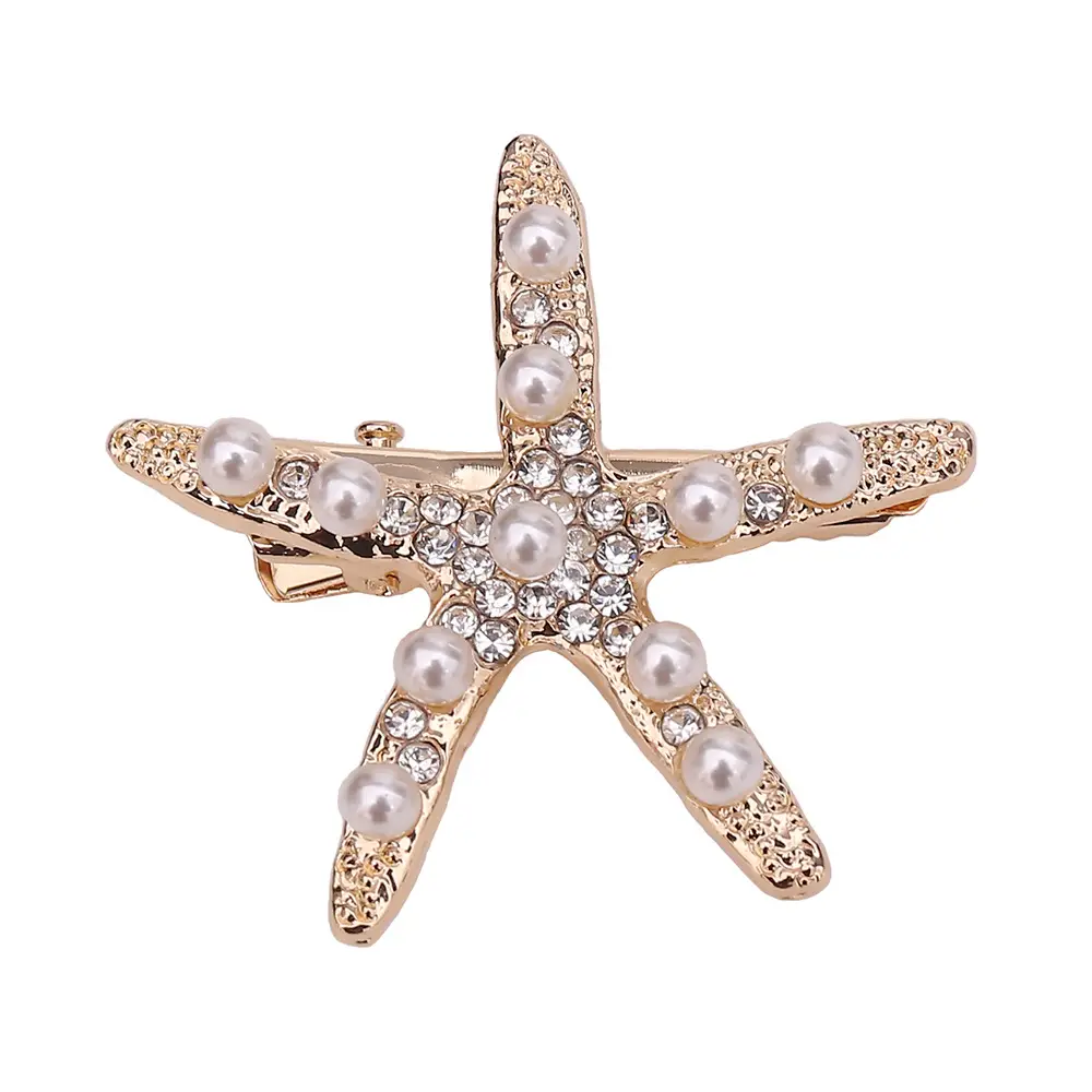 Starfish Diamond Pearl Hairpin for Bridal Wear - Image 7