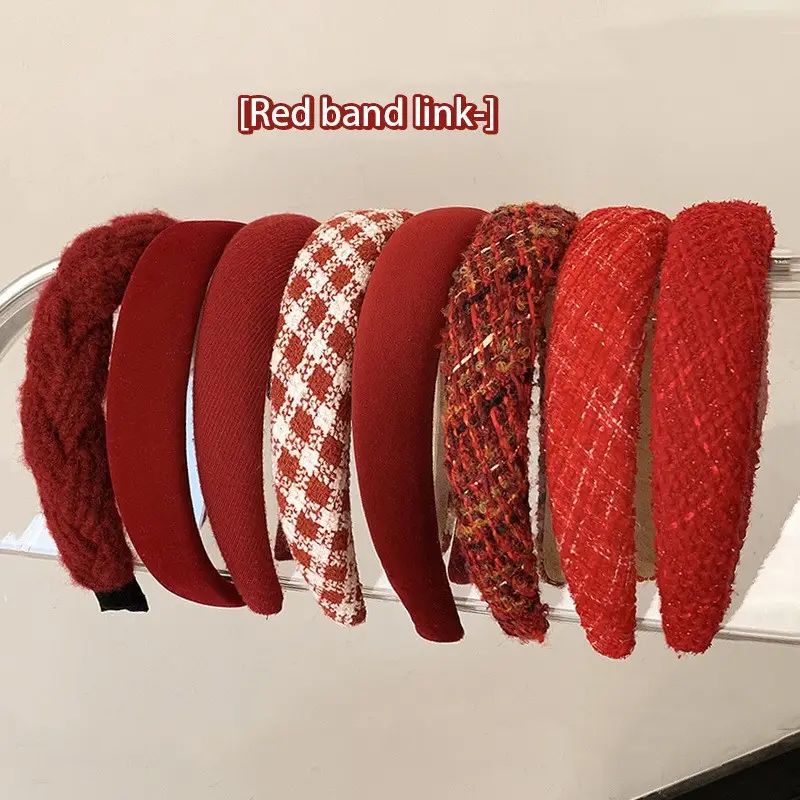 Christmas Red Pearl Hairpin Headband for Women