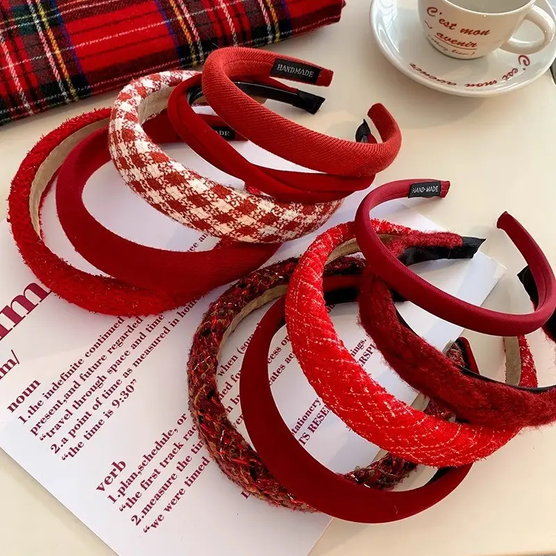 Christmas Red Pearl Hairpin Headband for Women