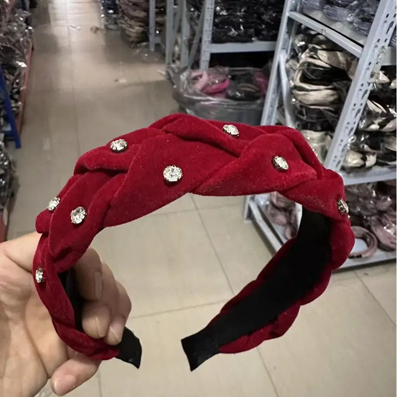 Christmas Red Pearl Hairpin Headband for Women