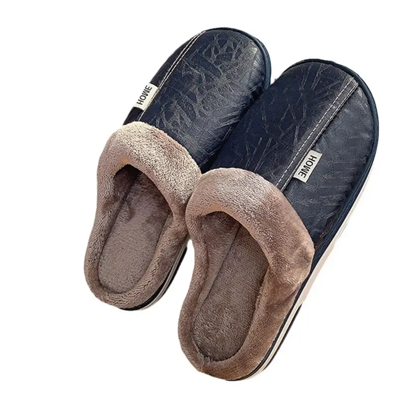 Ten Step Large Size Home Waterproof Cotton Slippers Men's Winter Home Indoor Warm Non-Slip Cotton Shoes Men's Autumn and Winter - Image 15