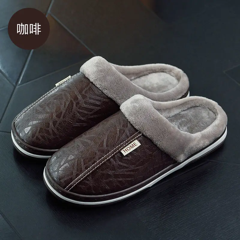 Ten Step Large Size Home Waterproof Cotton Slippers Men's Winter Home Indoor Warm Non-Slip Cotton Shoes Men's Autumn and Winter - Image 3
