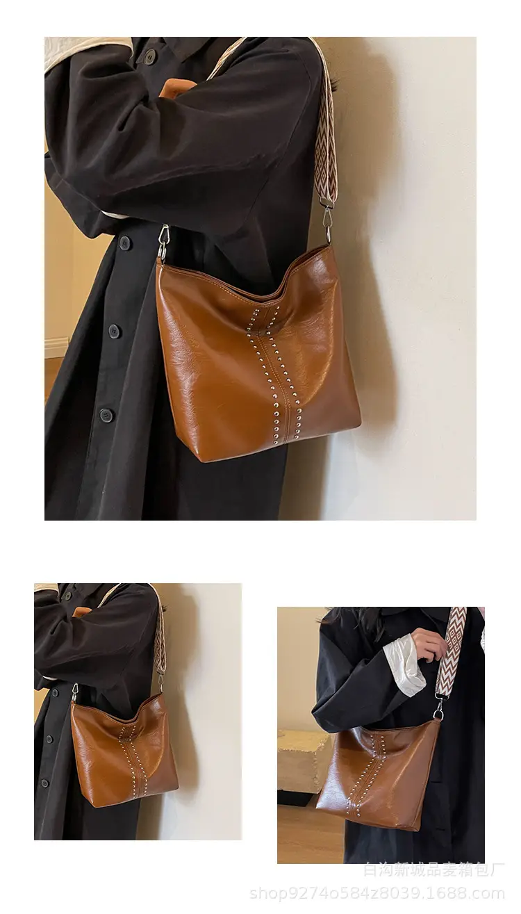 Black Leather Tote Bag with Chain Strap for Women — feature 10