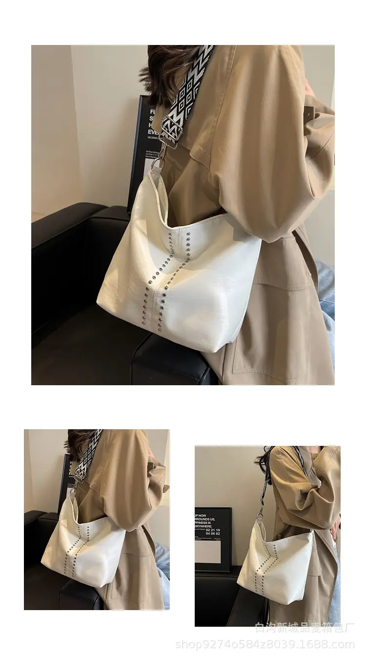 Black Leather Tote Bag with Chain Strap for Women — feature 9