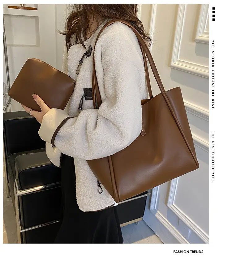 Korean Style Brown Tote Bag 2024 Women — feature 1