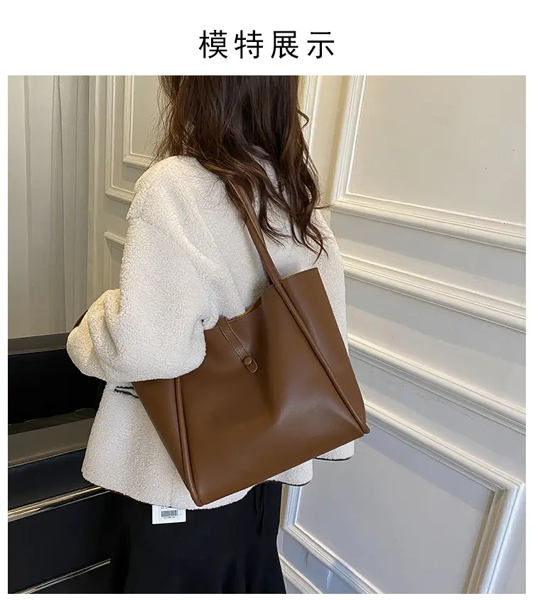Korean Style Brown Tote Bag 2024 Women — feature 12